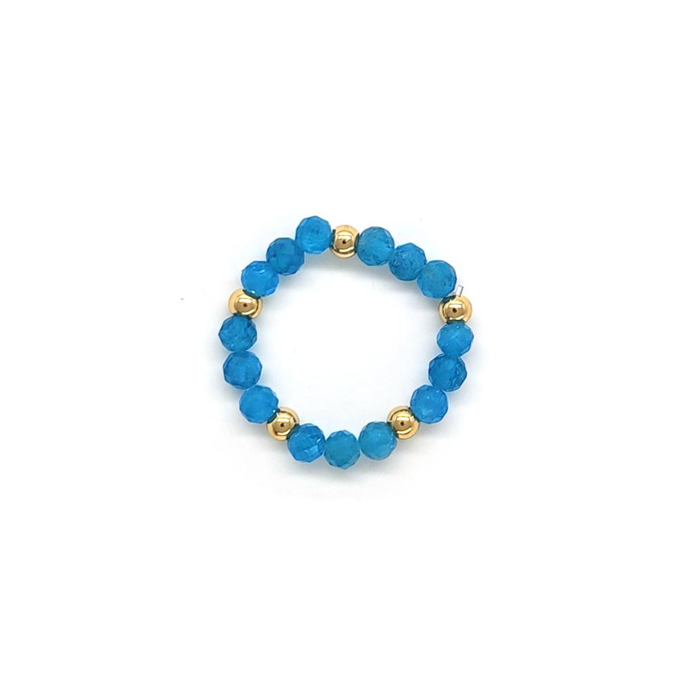 Vlen Boho Stackable Rings for Women Dainty Natural Stone & Gold Beaded Stacking Rings Minimalist Bohemian Jewelry Daily Gifts