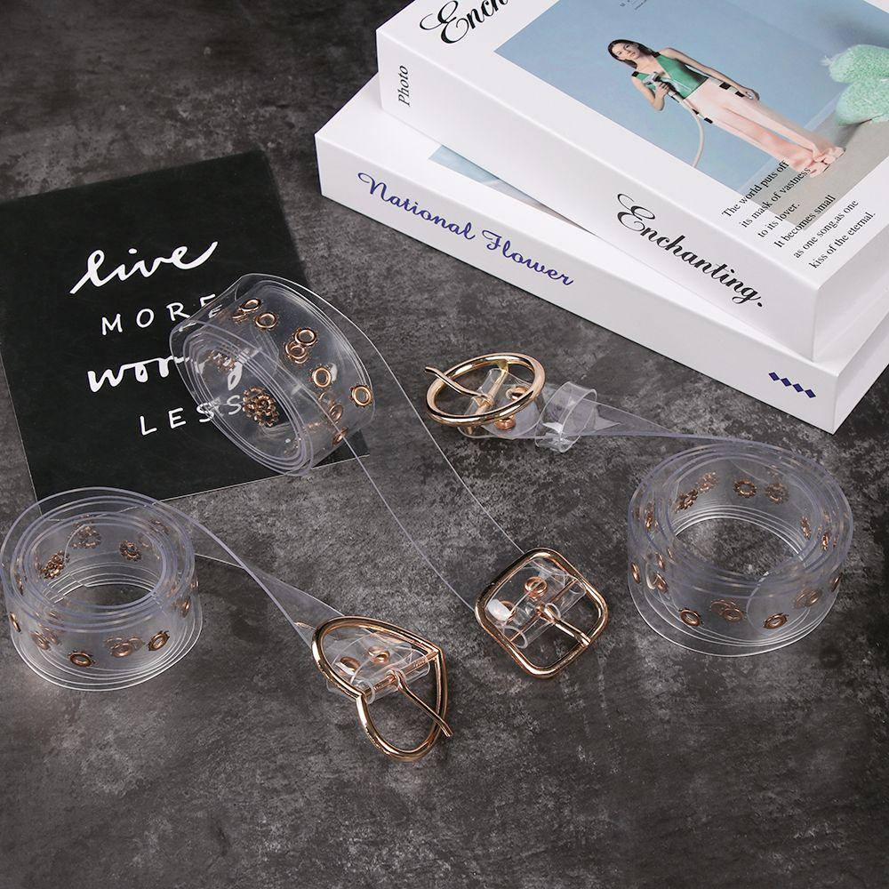 Invisible Wide Clear Punk Waist Belt Round Square Heart Waist Strap Transparent Waistband