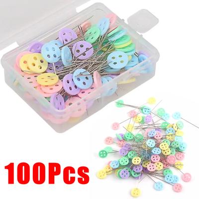 100/50Pcs Dressmaking Pin Embroidery Patchwork Needles Sewing Fixed Button Pin For DIY Clothing Fabric Household Sewing Supplies