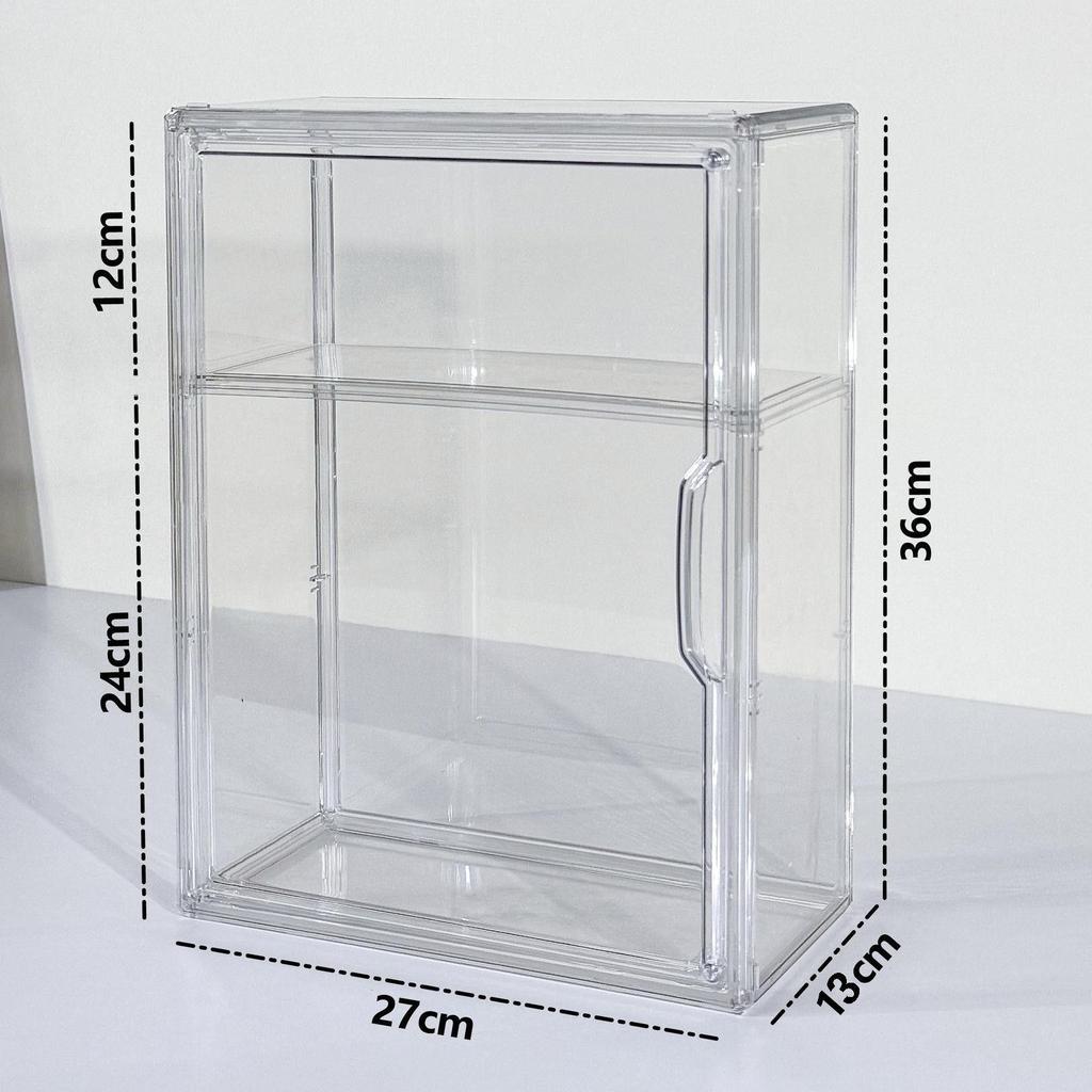Multi-Layer Acrylic Display Case: Transparent Magnetic Storage for Figurines and Badges