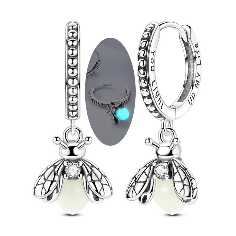 New 925 Silver Earrings Simple Bow Strawberry Butterfly Hoop Stud Earrings for Wedding Party Women Jewelry Girls