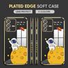 For Honor 90 70 50 X7a X9a P30 Pro P40 Lite Infinix Hot 40i 30i Vivo Y22 Y18 V30 Pro V40 Soft Plated TPU Cartoon Astronaut Phone Casing