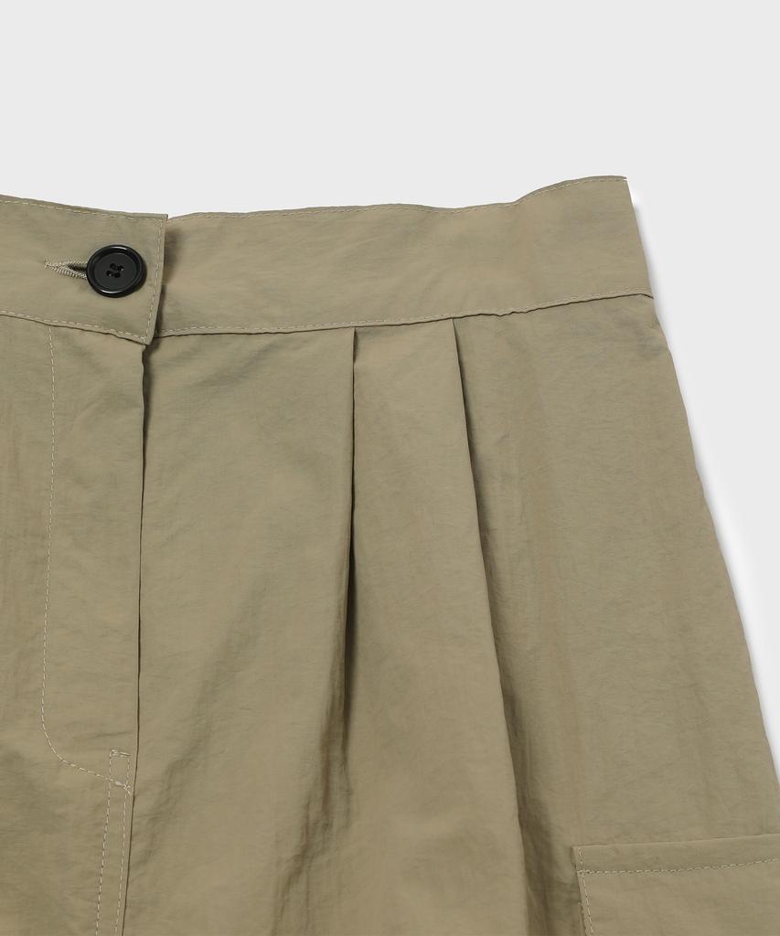 Slow Record House Nylon Cargo Mini Skirt_Beige