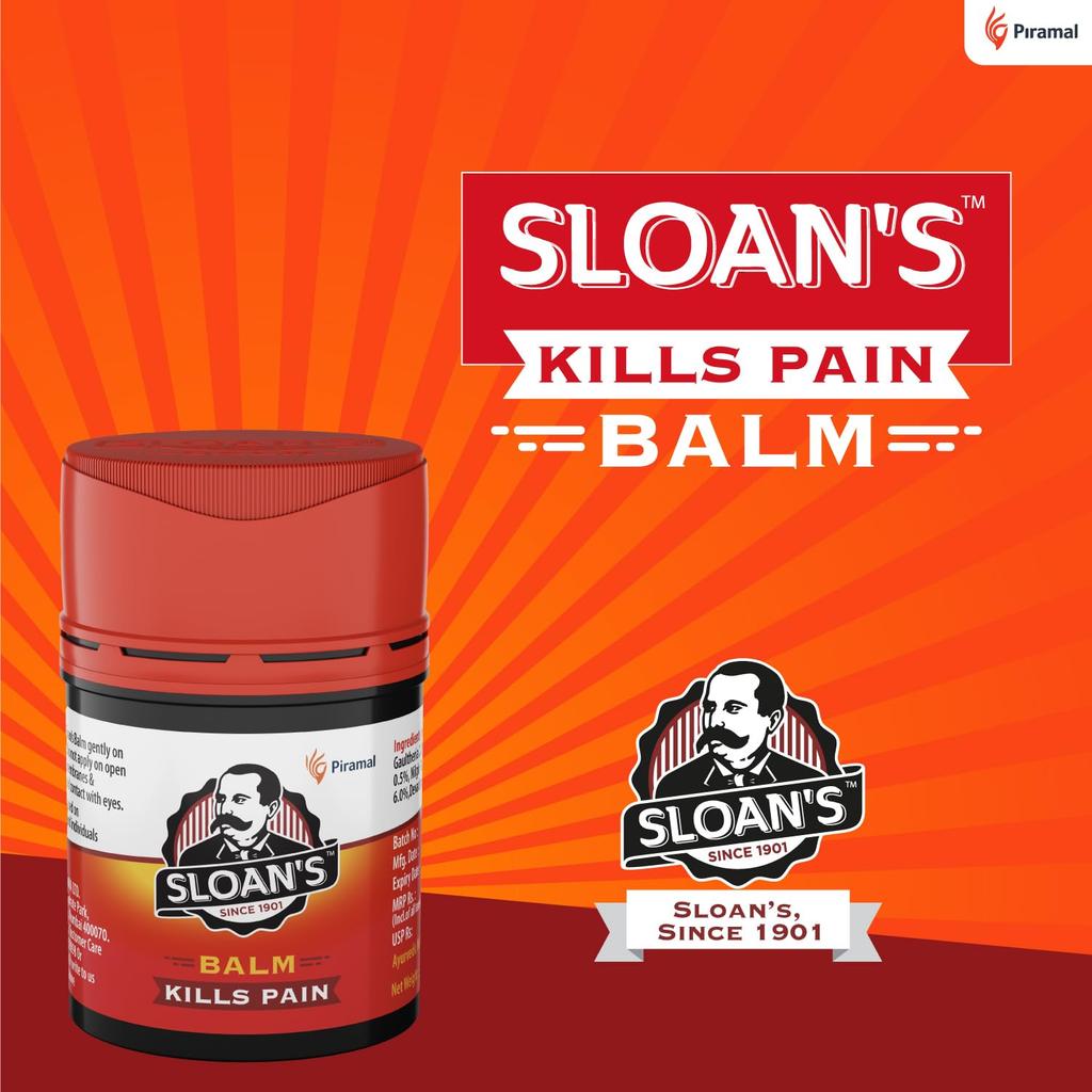 Sloan’s Pain Relief Balm 10 G Pack of 3 | Fast Absorbing Heat Action Ointment for Joint, Neck, Back and Muscle Discomfort Relief