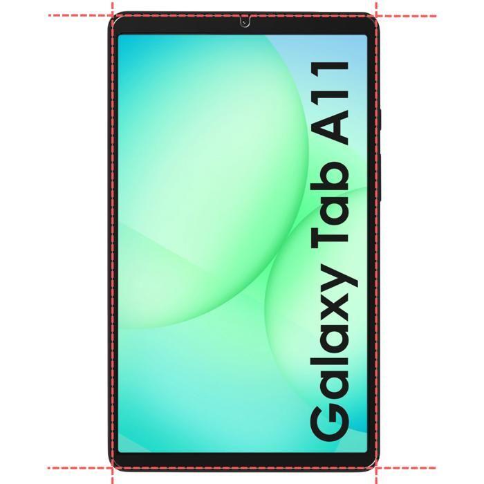 Case + 2 Tempered Glasses - PHONILLICO - Samsung Galaxy Tab A11 - Shockproof - Transparent - Silicone