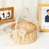 Weave Basket Handheld Present Basket Vine Woven Flower Basket Fruit Plant Baskets Sundry Organizer Diy Flowers Present Storage Holder