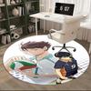 1pc Anime Volleyball Player Round Carpet  Office Chair Mat, NonSlip Rug for Anime Lovers, Seasonal Gift, Suitable for Home Decor, Living Room