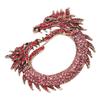 Zodiac Chinese Dragon Brooch Pin Dual Heads Sparkling Antique Chinese Dragon Brooch for Men Women