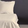 Parure de lit - 1 housse de couette 220 x 240 cm + 2 taies d'oreiller 60 x 60 cm - Satiné 100% coton - Crème