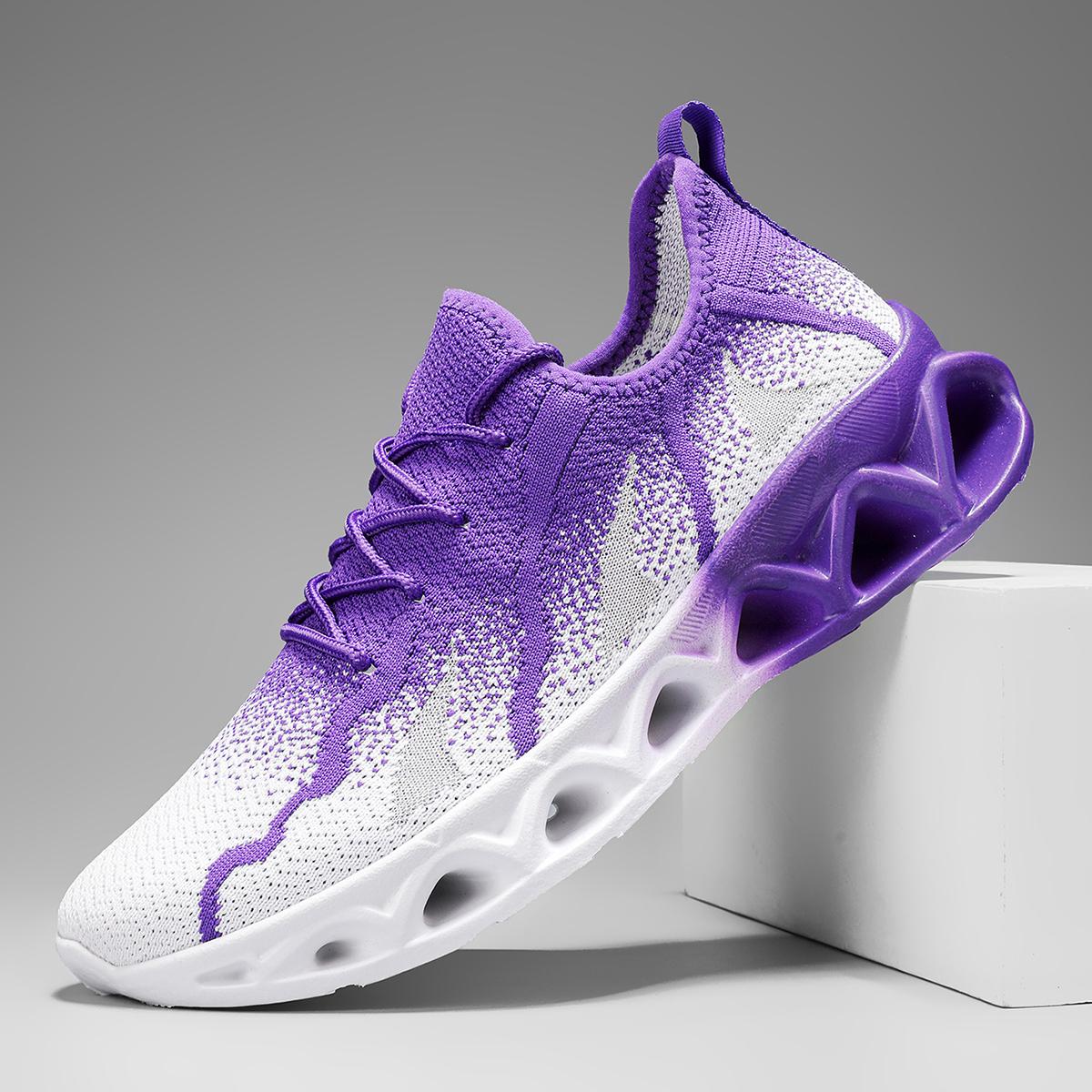 

Men s shoes breathable mesh sports casual running soft sole anti slip and wear-resistant running shoes blade sole 39 фіолетовий