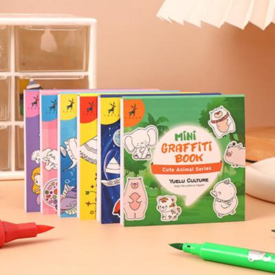 Kids Doodle Book Kids 5 Thema's 50 Afbeeldingen Stimuleer de verbeelding Draagbaar Mini Graffiti Boek met Eenvoudige Patronen