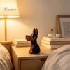 Solid Wood Dog Figurine Doberman Wooden Ornament, Hand Carved Creative Sculpture, Cute Handcrafted Statue for Home Shelf And Entryway Craft