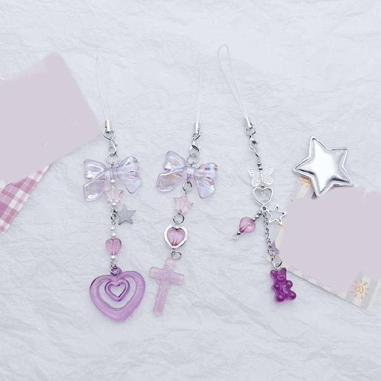 Sweet Cool Bowknot Heart Cross Hanging Pendant Phone Strap Cute Bag Decoration