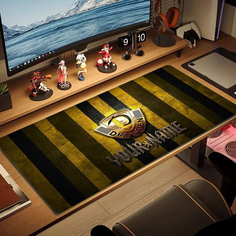 Dynamo Dresden Custom Name Large Size Mouse Pad Large Gaming Table Cushion Non-slip Laptop Tablet Big Mousepad XXL Mat Mini PC Playmat With Lock Edge