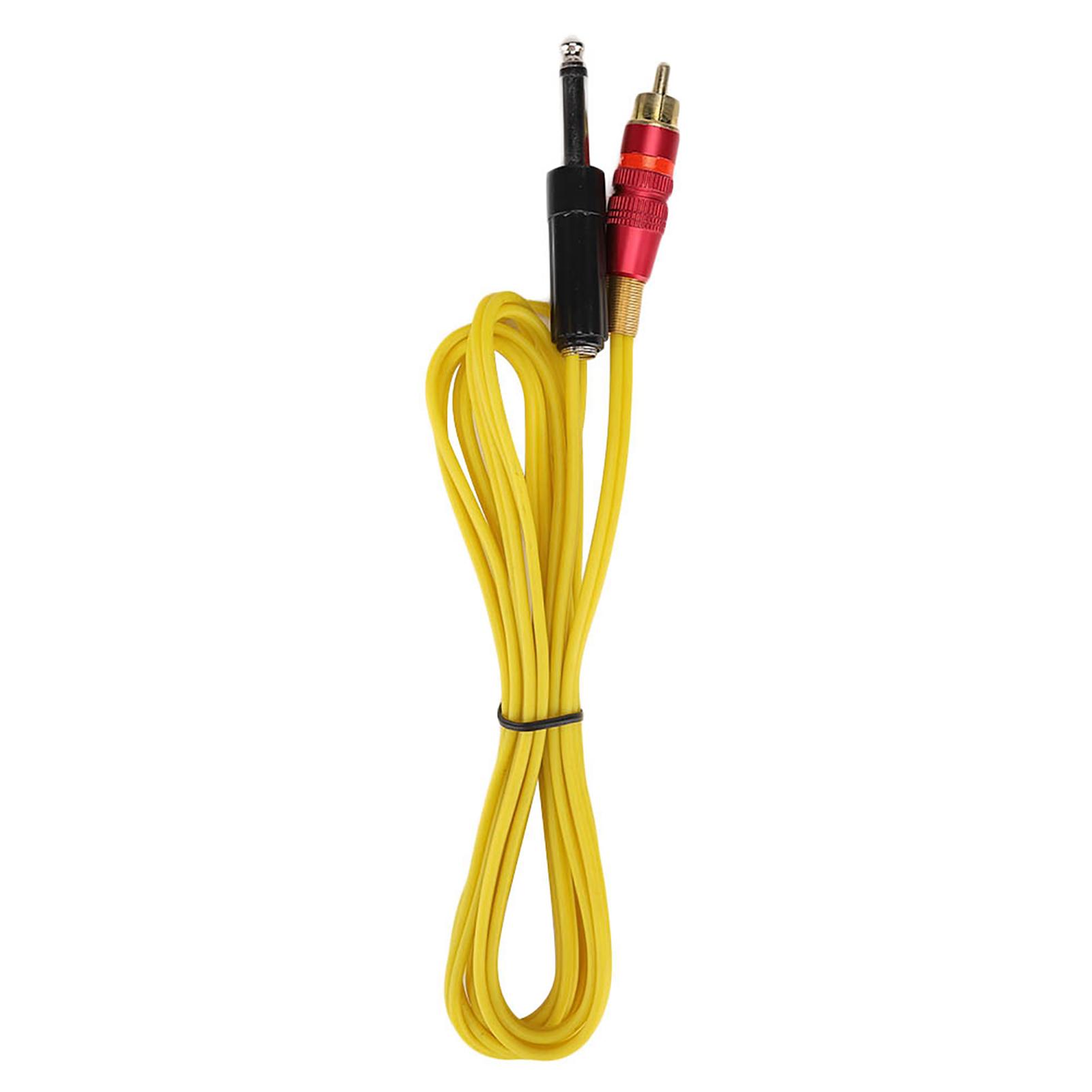 

Tattoo Motor Machine Clip Cord Tattoo Machine Connection Hook Line Straight Head RCA Yellow