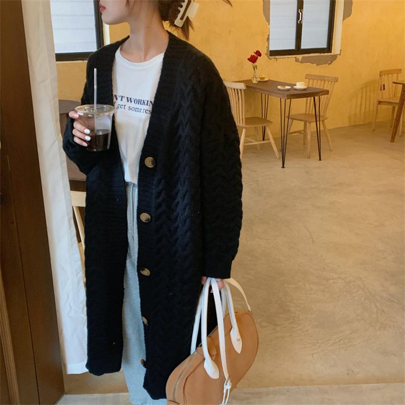 Cardigan retrò Lazy Wind con aghi intrecciati e bastone spesso autunno e inverno, maglione taglie forti