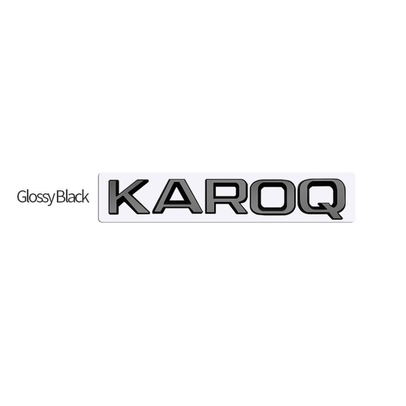 MetaL 3D Badge Logo Car Rear Trunk Body Sticker Letter Emblem For Skoda Karoq 4X4 Accessories Glossy Black Matte Black