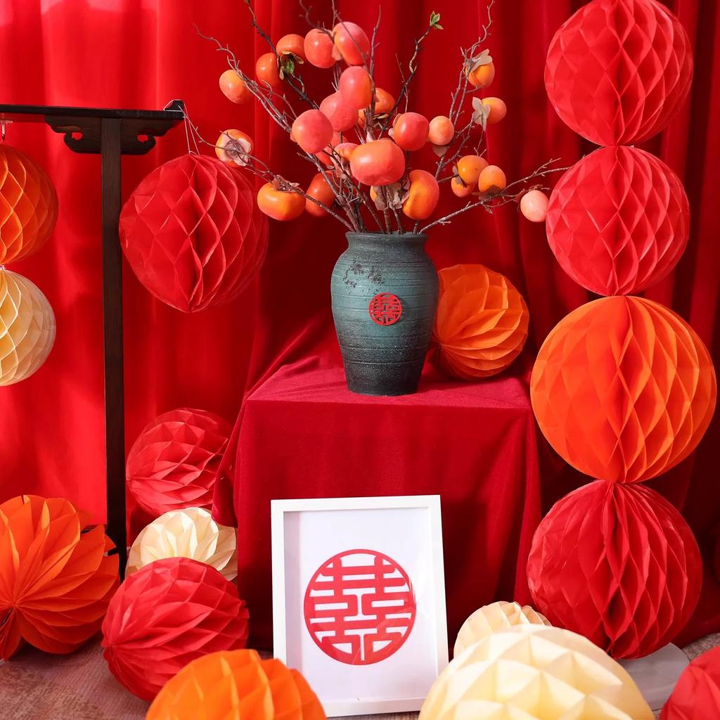 Paper Honeycomb Ball Honeycomb Paper Flower Lantern, Birthday Party Proposal Wedding Shop Opening Honeycomb Ball Column Decoration