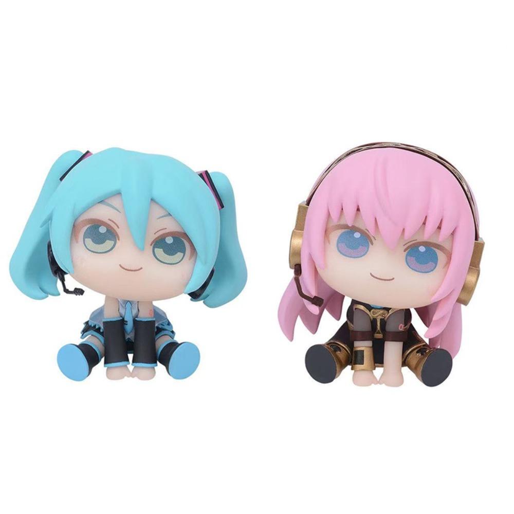 Kawaii Hatsune Miku VOCALOID Fufu Chibi Figurine Cartoon Doll Desktop Ornament Action Figures PVC Models Anime Collectibles