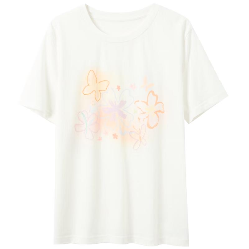 

Sancai 2026 Летняя футболка с круглым вырезом и цветочным принтом S