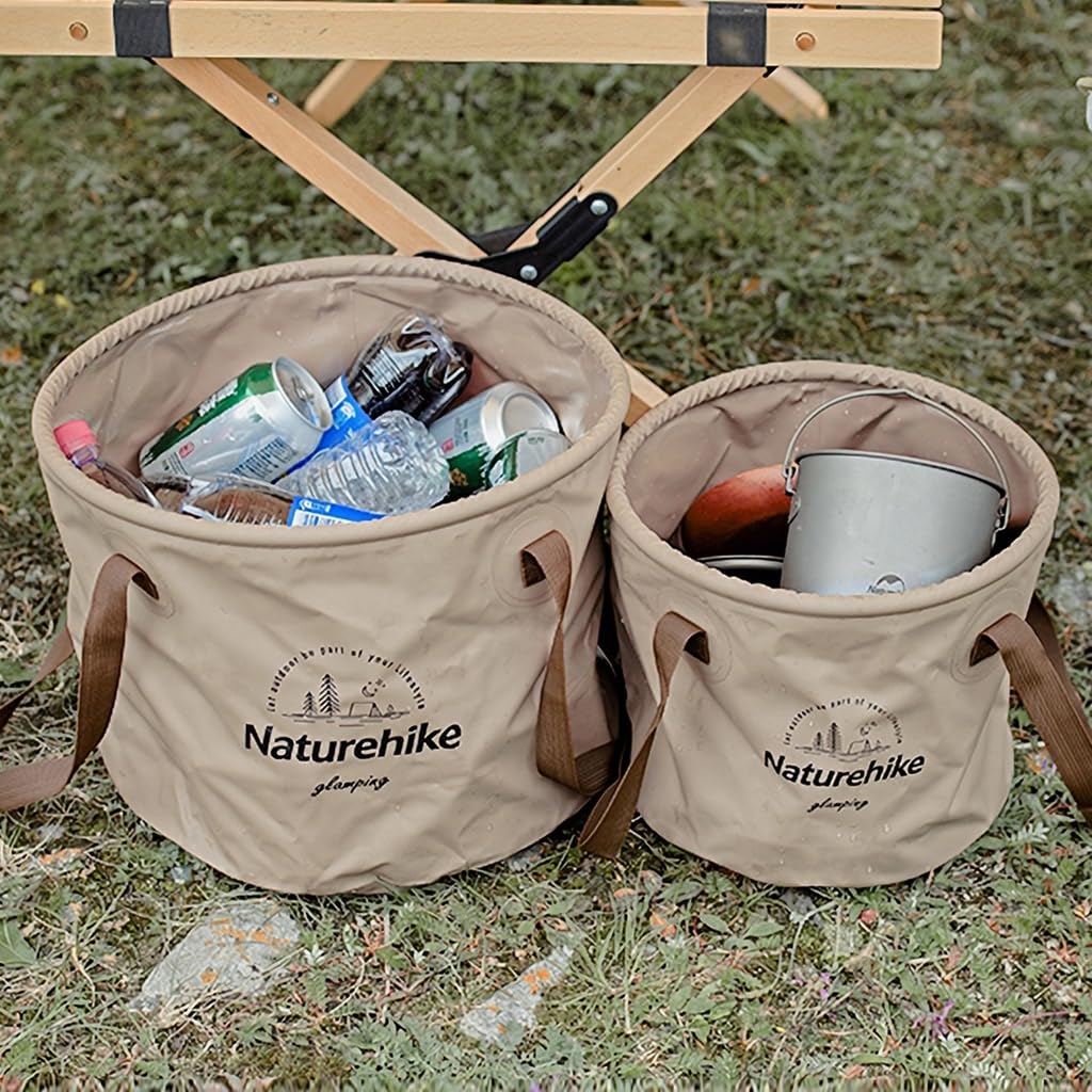 Naturehike Folding Cloth Bucket Cylindrical Washing Bucket Portable Foldable Design 10L 20L Large Capacity Freestanding Wash Basin Water Container