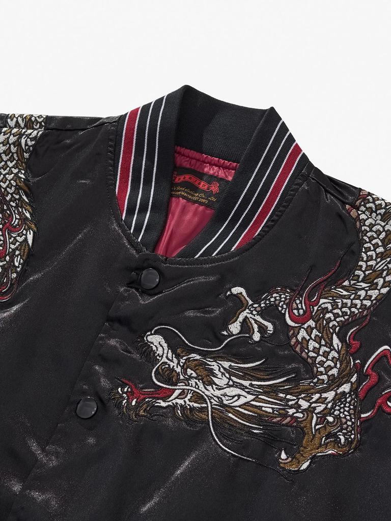 Huaxia Junpin Men's Chinese Embroidery Dragon Baseball Jacket A091