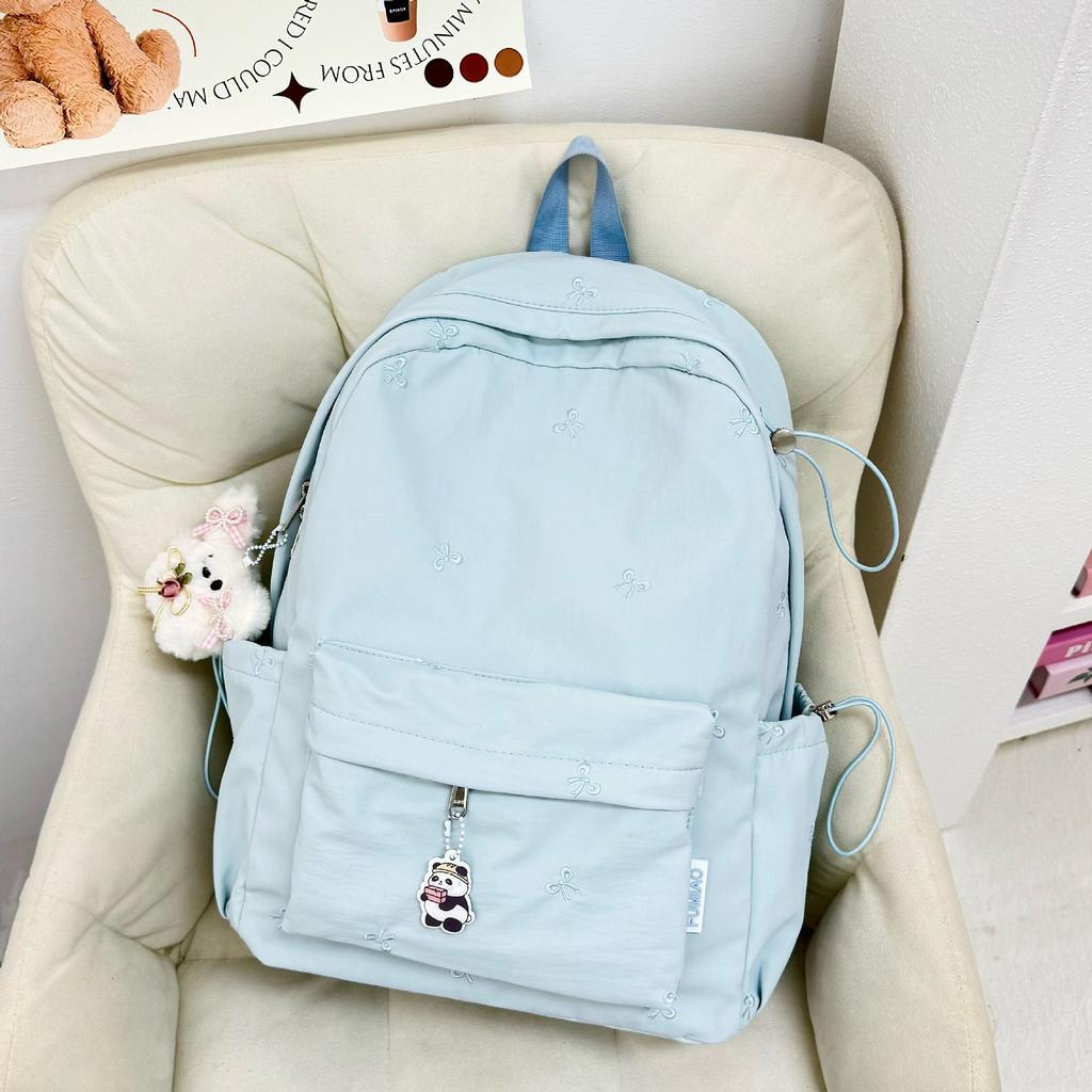 Schoolbag Japanese ins small fresh solid color versatile schoolbag large capacity junior high school student backpack leisure travel backpack