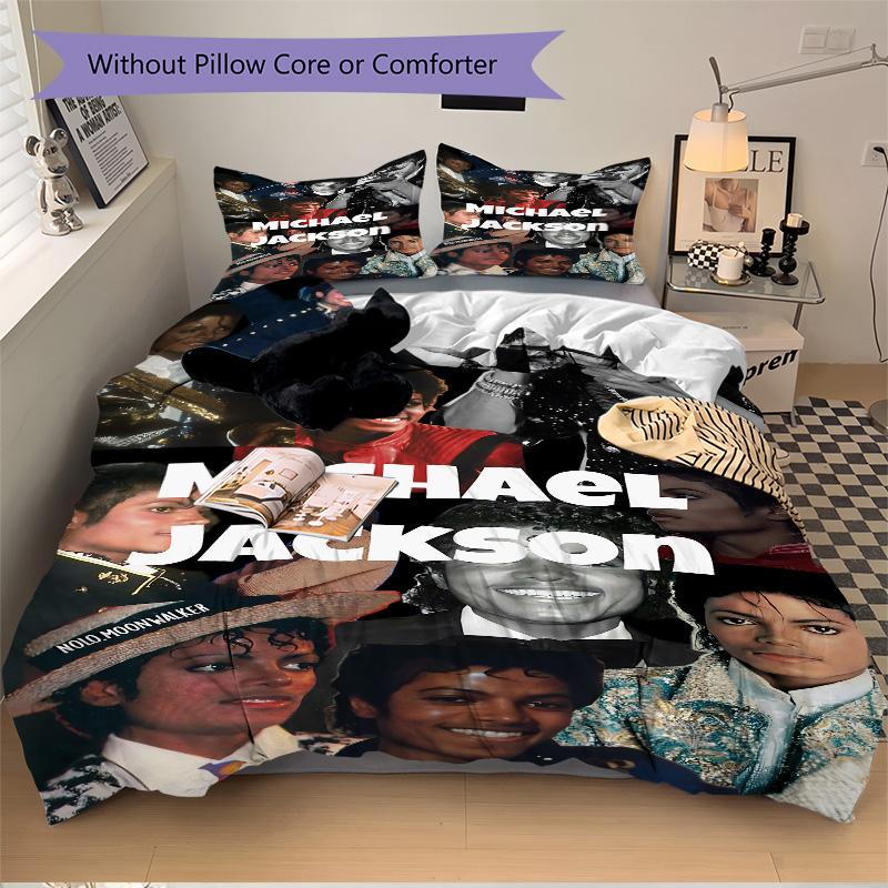Michael Jackson Pop Print 3Pcs Bedding Setduvet Cover With 2 Bedropillowcase Home Birthday Gift