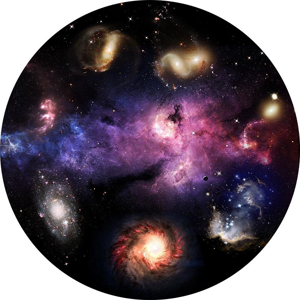 Space Circular Carpet Galaxy Nebula Planet Rug Living Room Bedroom Warm Wear-resistant Anti Slip Pad Home Decoration