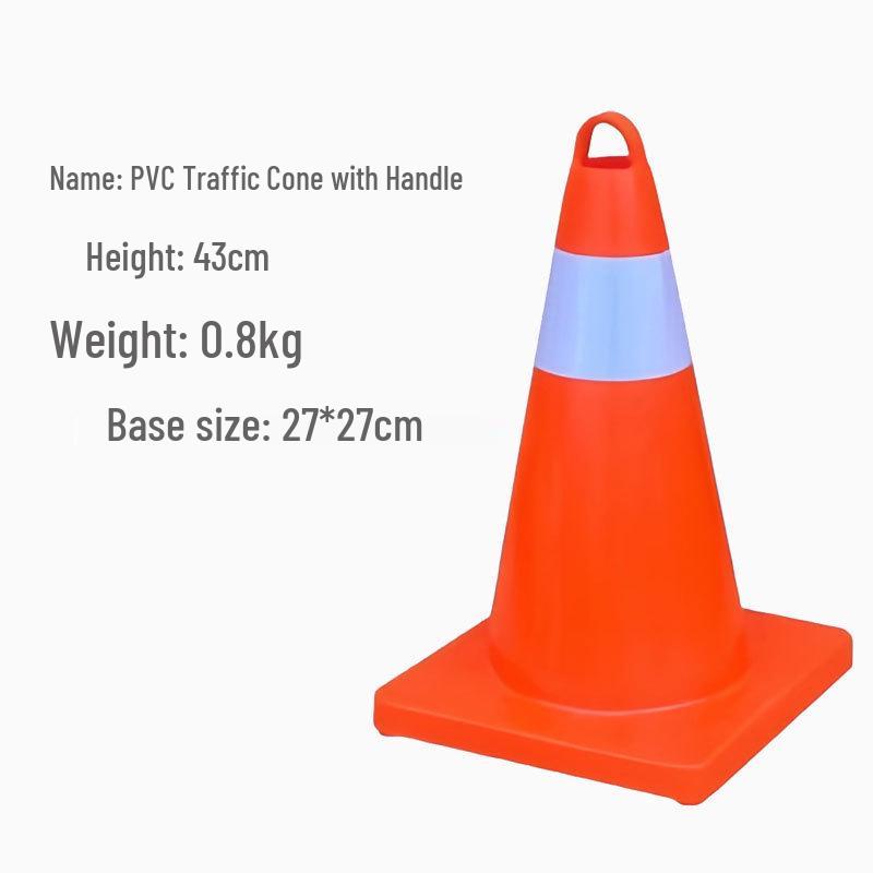 Reflective Red PVC Traffic Cone - Road Safety Warning Barrier