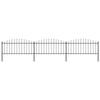 Garden Fence - vidaXL - Steel - 0.5-0.75x5.1 M - Black - 3 Panels and 4 Posts