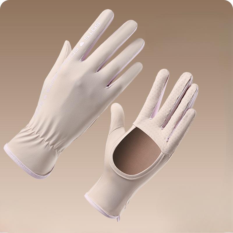 Summer Women's Sunscreen Gloves UV Anti Ultraviolet Thin Cool Outdoor Riding Ice Wire Gloves Anti Slip and Breathable