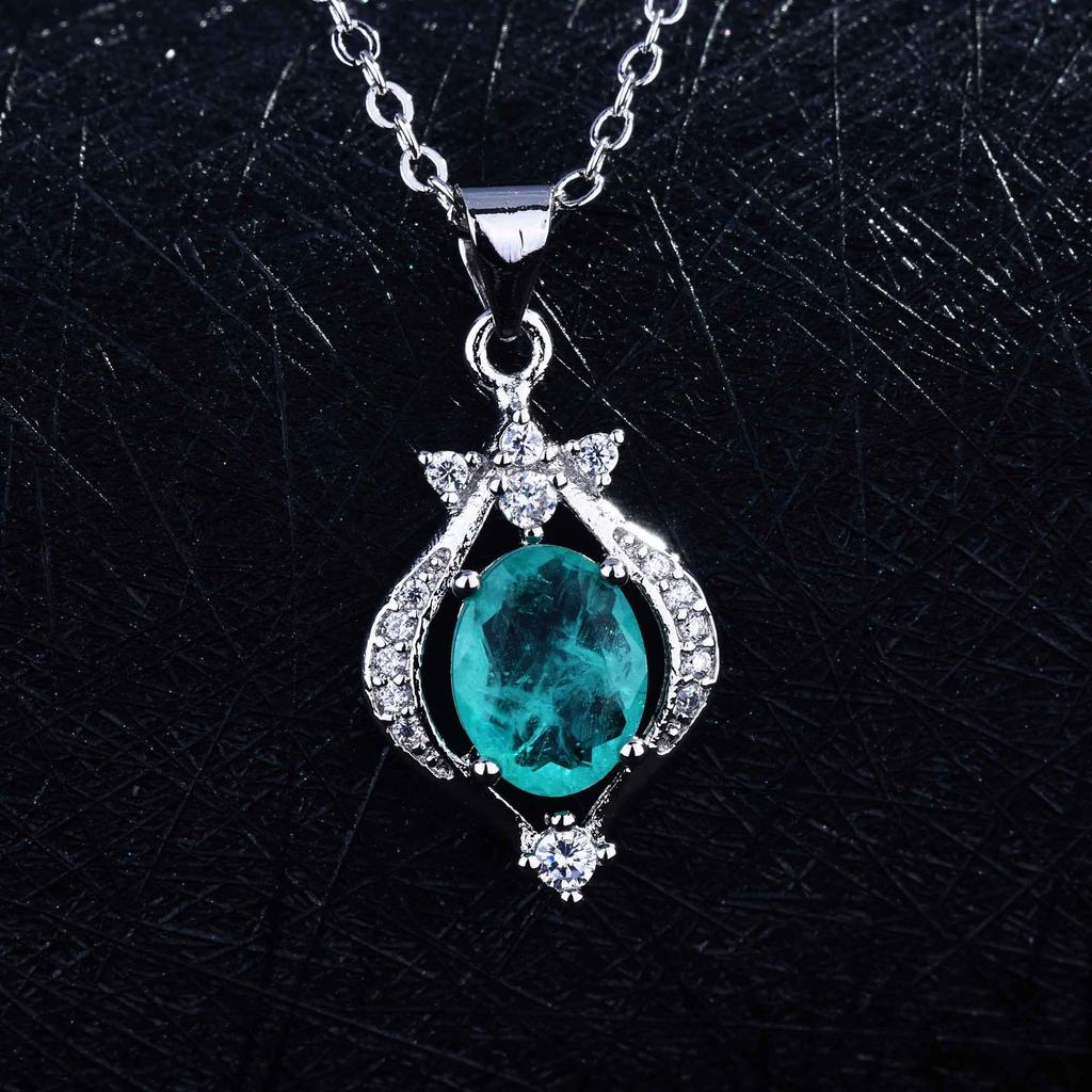 Tourmaline pierre collier ras du cou pendentif dames collier couleur argent chaîne collier bijoux de mariage cadeau