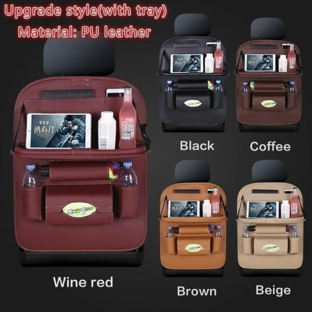 Two Style Car Seat Back Organizer Foldable Table Tray Travel Storage Bag Foldable Dining Table Car Seat Storage Bag