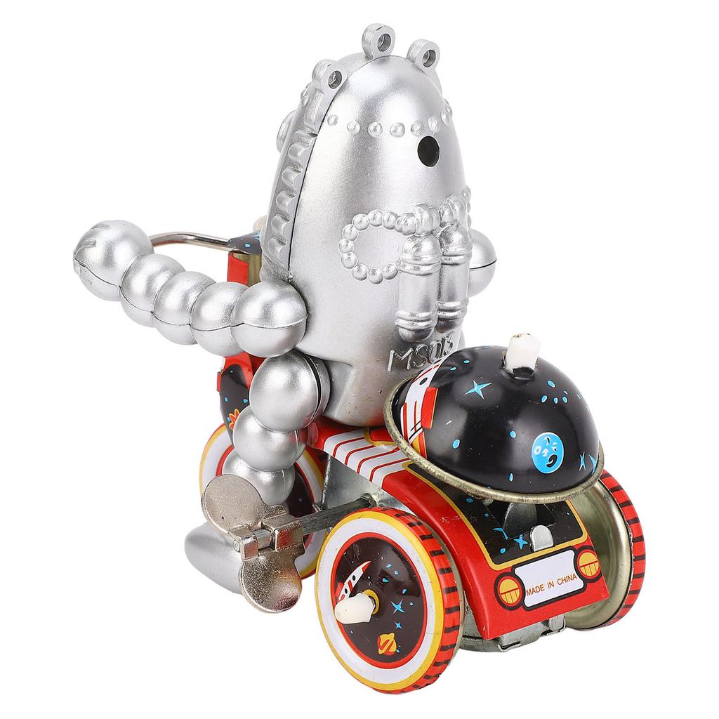 Retro Nakręcany Blaszany Zabawka Ręcznie Robiony Oszczędzający Energię Dzwoniący Robot na Rekwizyt do Fotografii Kolekcja Prezent