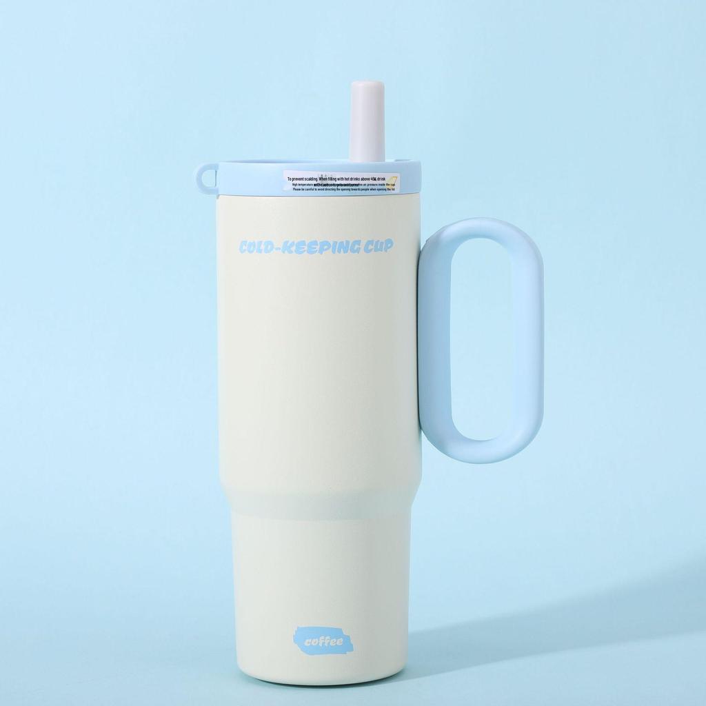 Tazza Termica con Cannuccia in Acciaio Inossidabile 316, Design Cartone Animato, Grande Capacità, Ice Buster