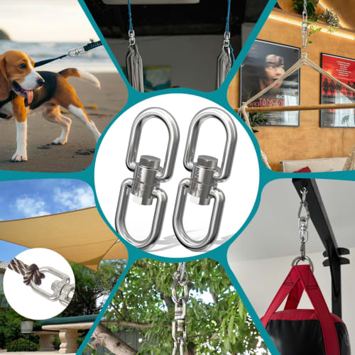 Twours 304 Stainless Steel Swivel, Rotating Fitting, Twist Relief, 360 Rotation Device, Silent Hang Accessory (M4-6 Pieces)