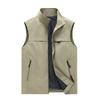 Spring Summer Fashion Casual Stand Collar Vest Men Solid Color Sleeveless Jacket Fishing Hiking Vest Male Lightweight Waistcoat
