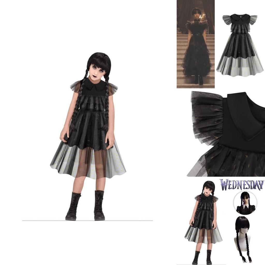 Wednesday Addams The Addams Family Cosplay Black Dress Dance Uniform Party