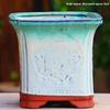Creative Handmade Coarse Pottery Terracotta Pot - Large Square Glossy Glazed Planter with Low Breathable Rim for Succulents and Pothos