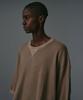 Diantipeullaespom Pigment Oversized Half Sweatshirt (Beige)