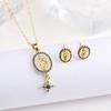 New Trendy Creative Oval St. Jude Zirconia Jewelry Set Necklace Earrings Classic for Religious Jewelry Accessories For Men Women