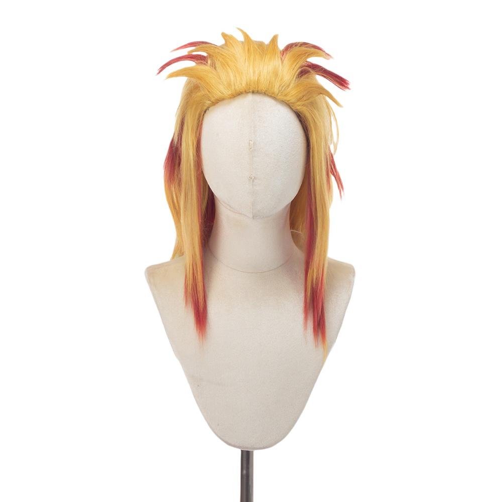 Cosplay paruka Demon Slayer Blade Plamenný pilíř Purgatory Meruňkový Shoulang Gradientní barvení Anime Cosplay paruka Paruka ze syntetických vláken
