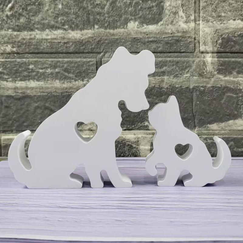 Durability Elastics Dog Cats Statue Silicone Mold for Cement Plasters Candle Soap Making Craft Tool Resin Casting Mould