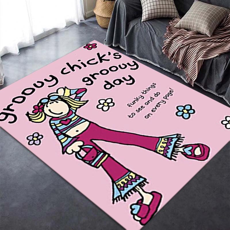 2025 New Groovy Chick Carpet Rug for Living Room Bedroom Home Sofa Decoration,Kids Play Non-slip Floor Mat52