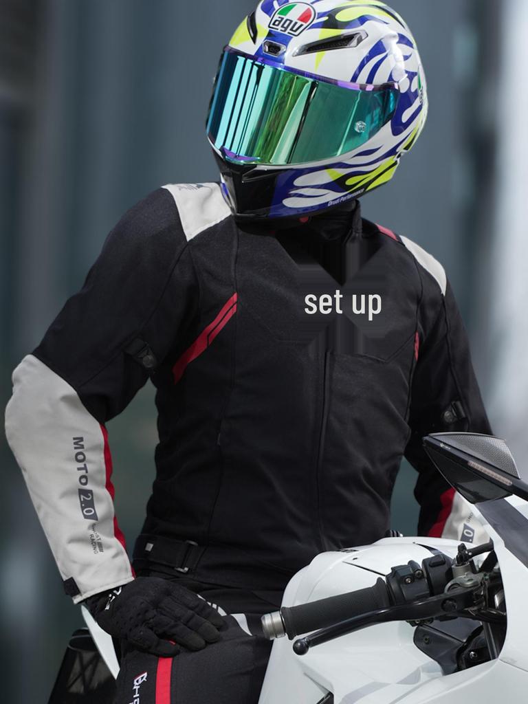 Men's All-Season Windproof Motorcycle Racing Suit: Protective, Warm, Anti-Fall Riding Jacket