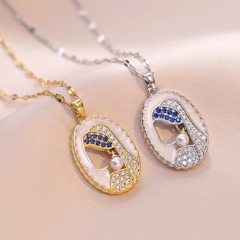 Meier Necklace for women, popular colorful exotic pearl enamel painted clavicle chain