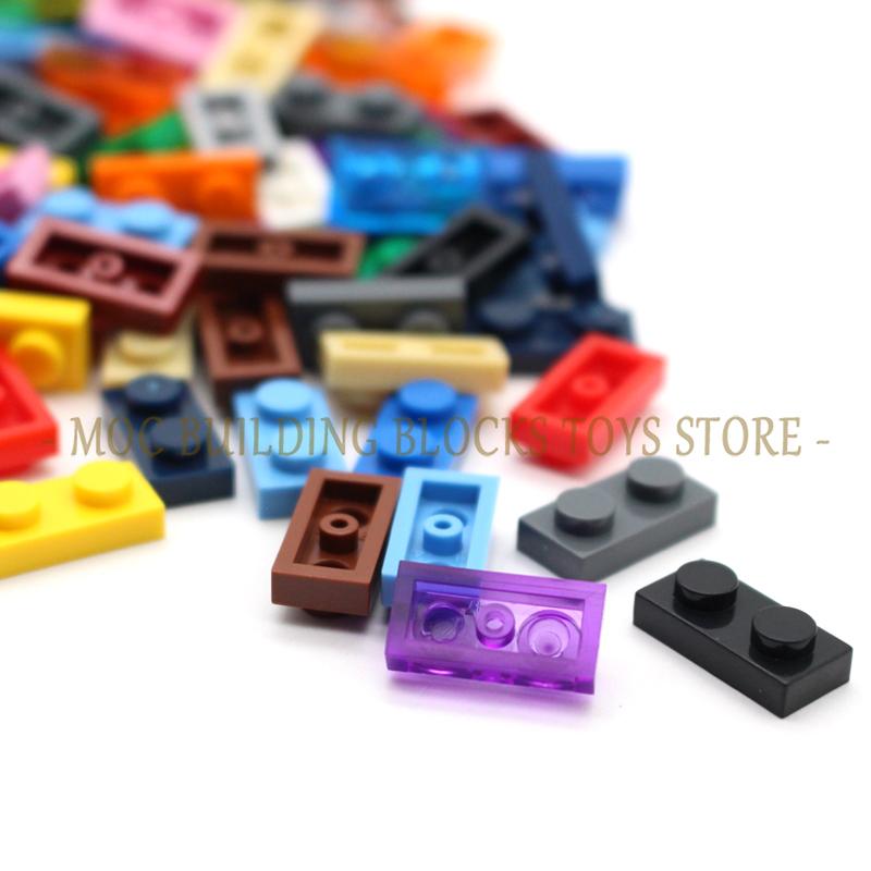 Moc Parts 3023 Plate 1X2 Building Block Bricks Classic Diy Architecture Creative Education Compatible With Accessories Toys