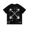 9068 Off-White 2026 Spring/Summer New Colorful Letter Arrow Pattern Round Neck Hooded Short Sleeved Men's and Women's T-shirts