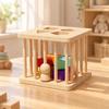 Holzformsortierbox mit geometrischen Blöcken, Haptisch, Montessori, Zuordnen, Frühes Lernen